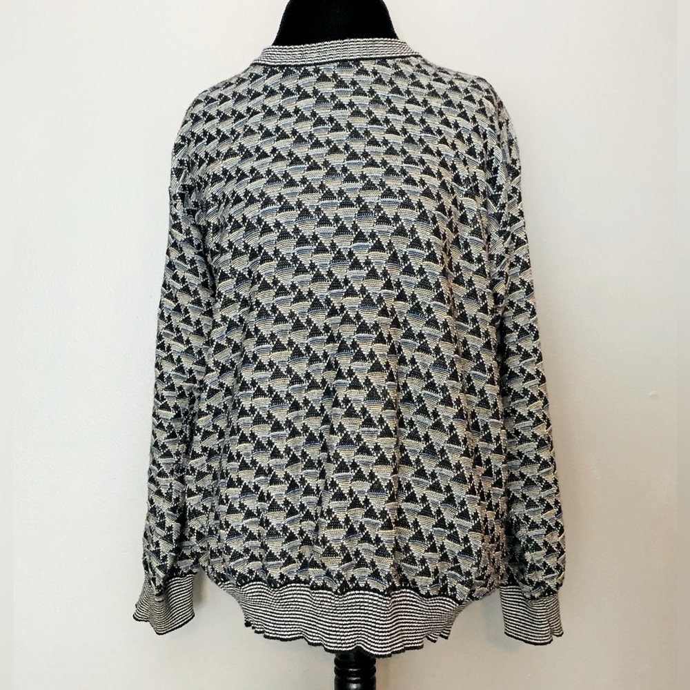Pronto Uomo Geometric Cotton- blend Sweater Sz M